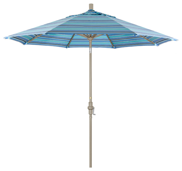 9' Aluminum Market Umbrella Collar Tilt - Sand, Sunbrella, Dolce Oasis