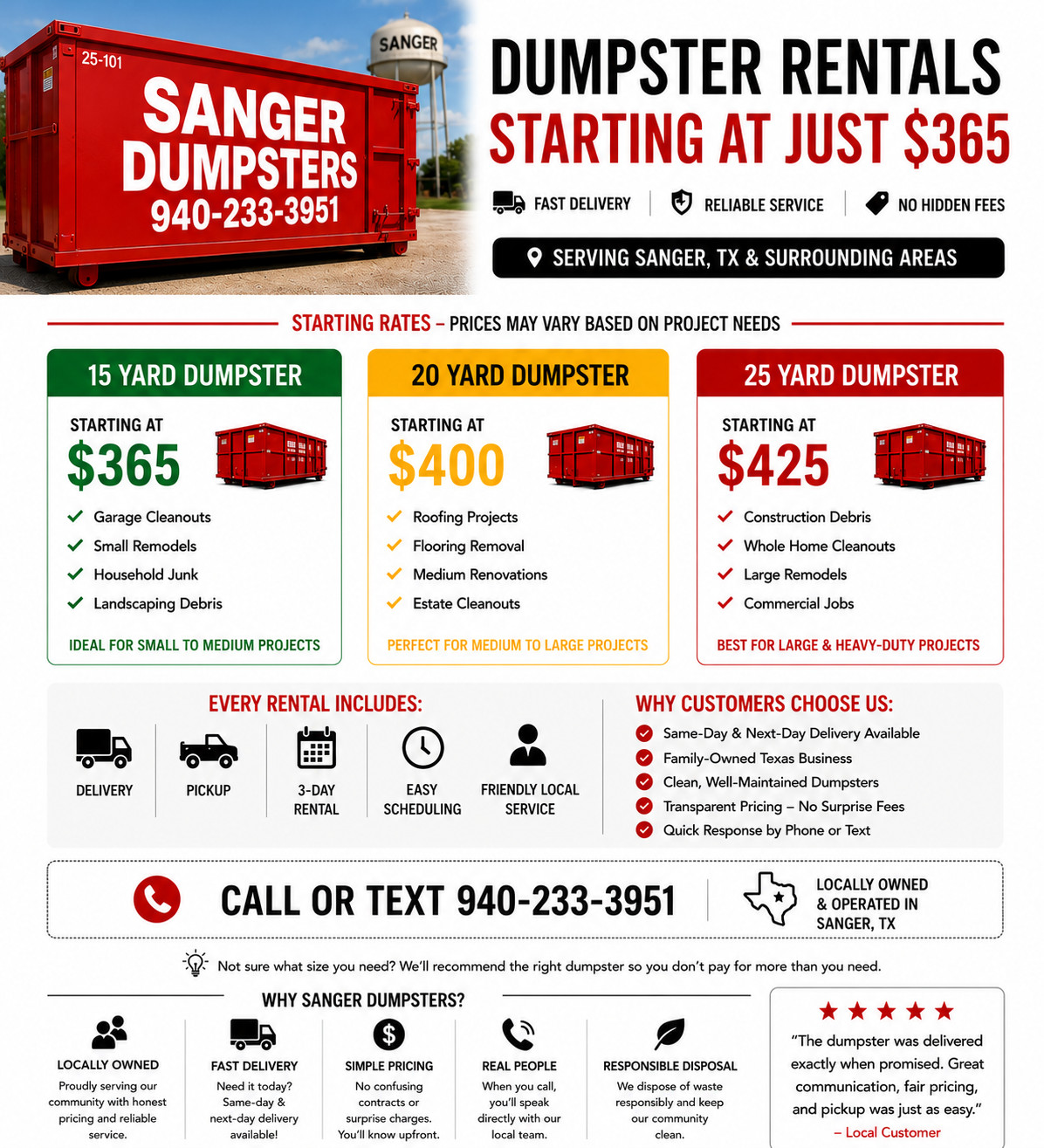 SANGER DUMPSTER RENTAL
