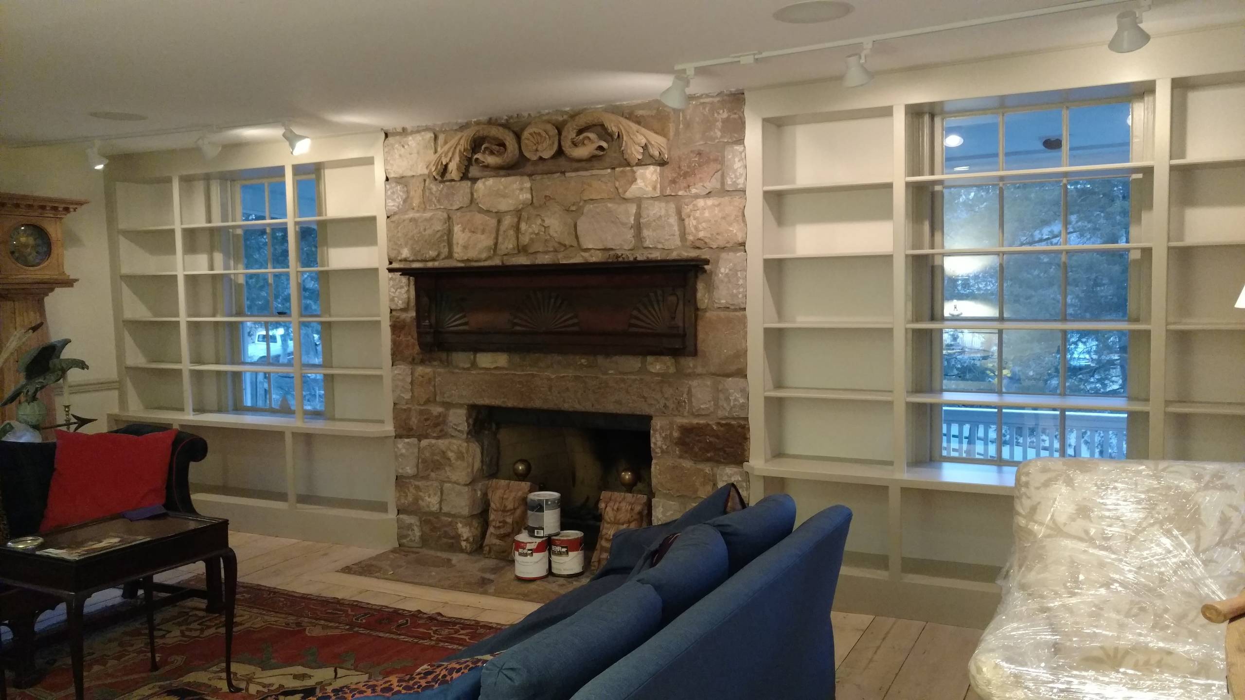Custom built-in cabinetry/shelving after painting
