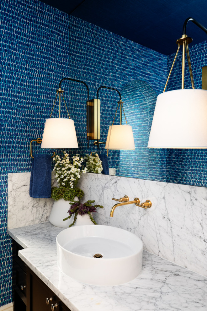 Rhythm & Blues - Beach Style - Powder Room - San Diego - by Lori ...