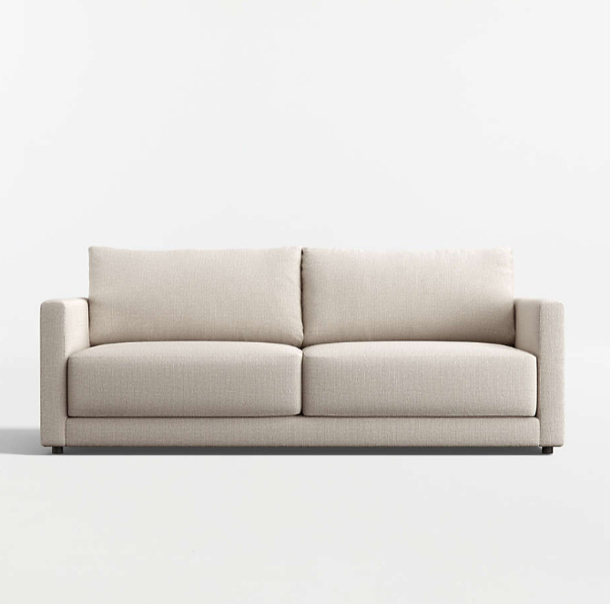 Retailer: Crate & Barrel | Shown in: Icon Fabric in Stone — Performance Slub Chenille