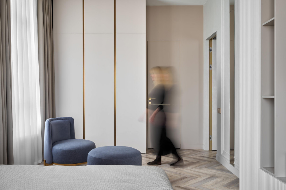 Дизайн проект квартиры 180м2  ЖК "Бульварный  переулок ". Спальная