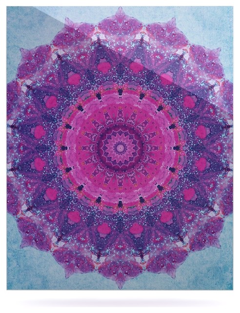 Iris Lehnhardt "Grunge Mandala" Purple Blue Luxe Rectangle Panel, 24"x36"