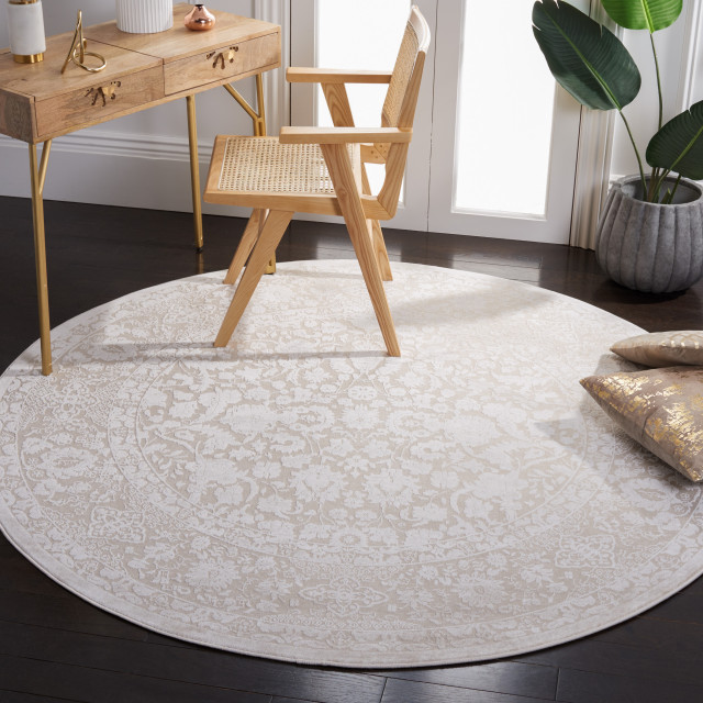 Safavieh Reflection Collection RFT667 Rug, 3' Round Traditional