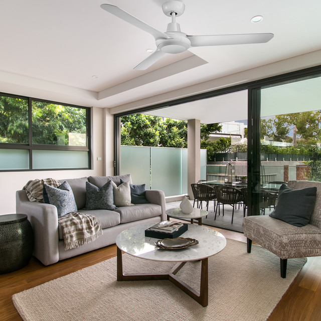 Fans Transitional Family Room Brisbane By Cetnaj Lighting