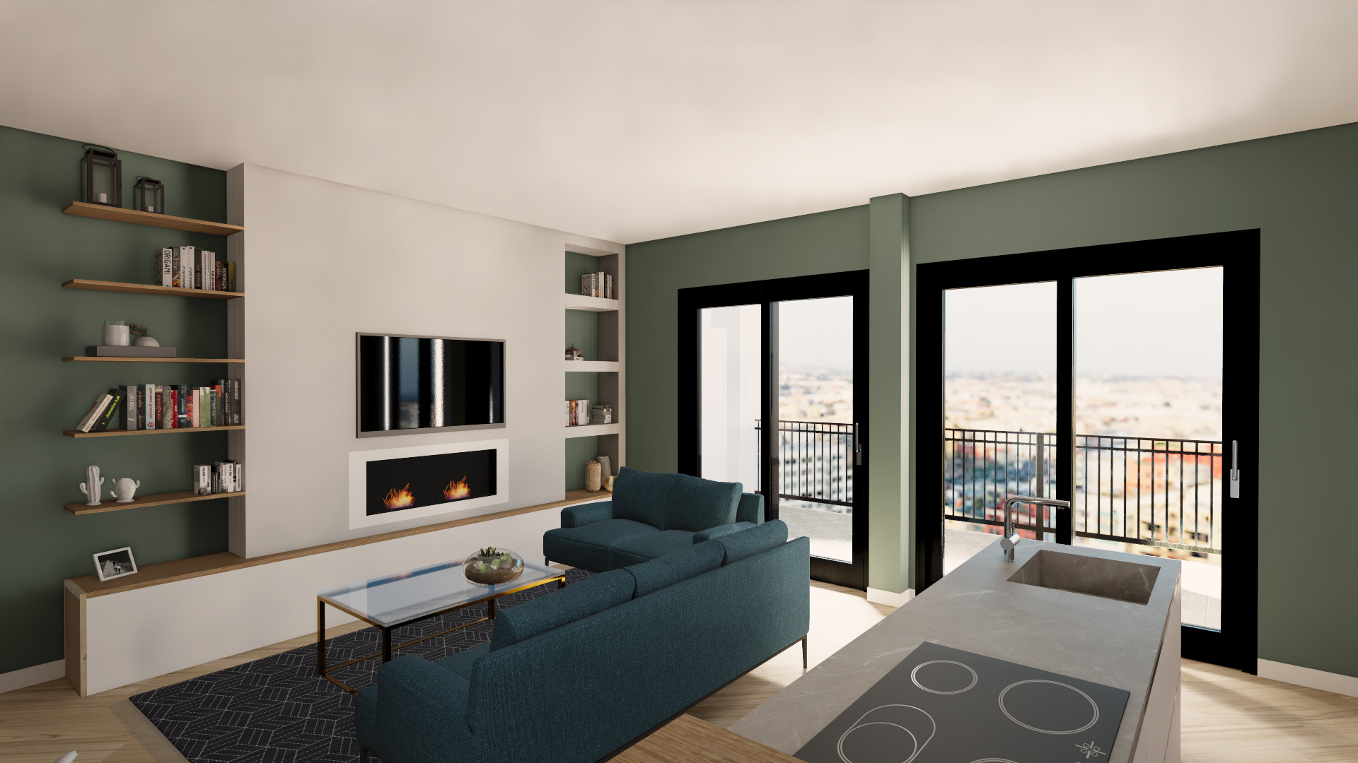 VIA CARRIERA | Render soggiorno