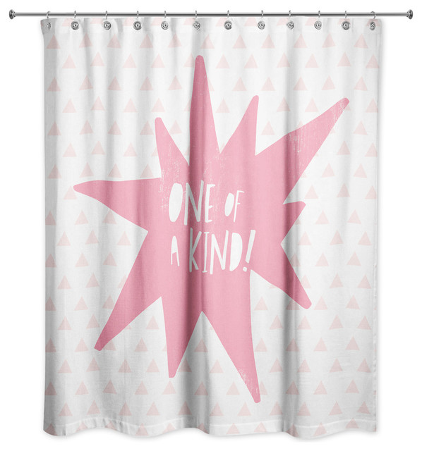 One Of A Kind Pink Design 71x74 Shower Curtain Contemporary