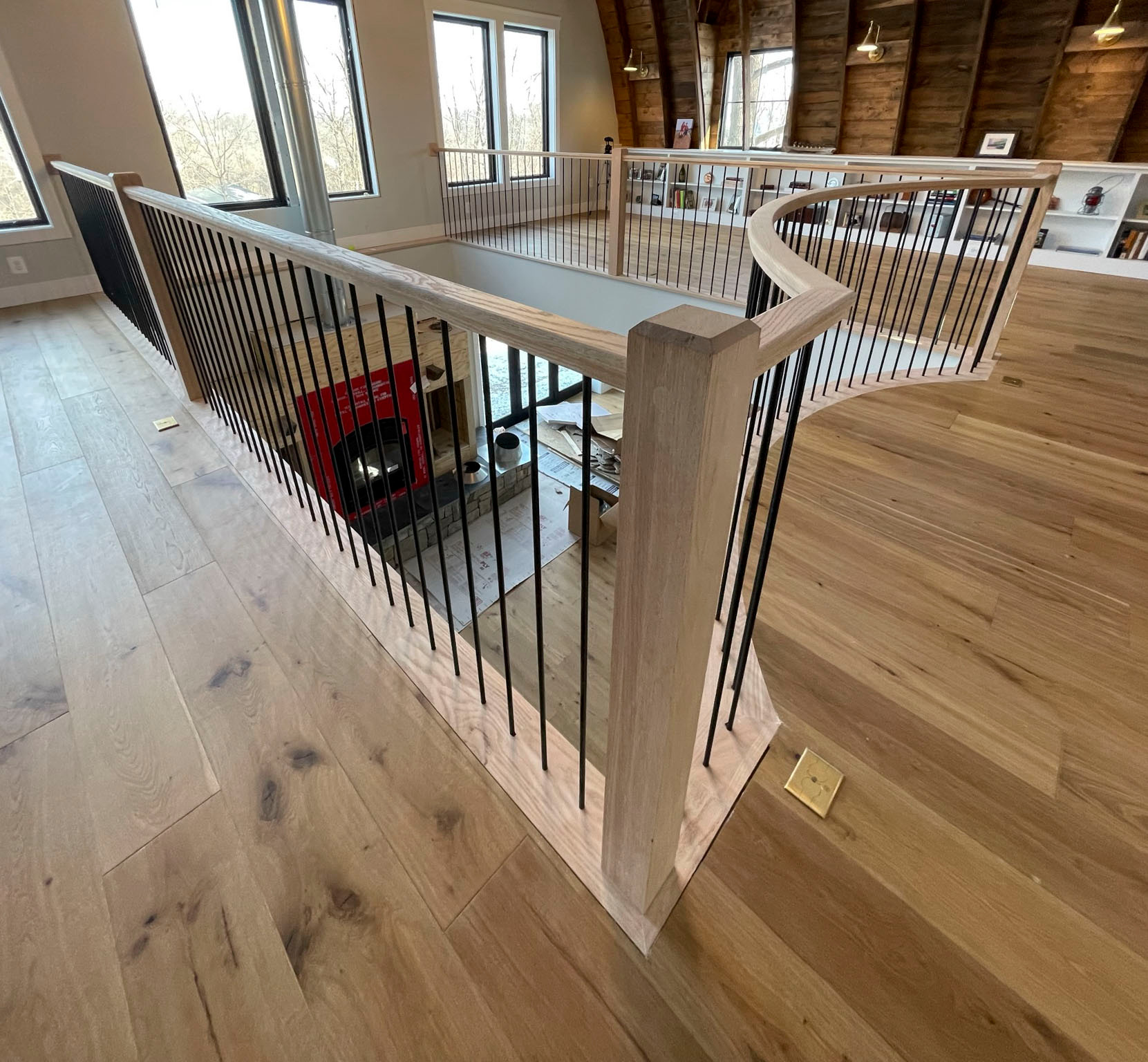 102_Straight-Freestanding Stairs/Landing in Barn Style Home, Leesburg VA 20175