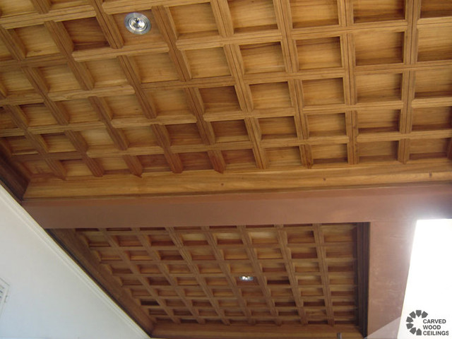 Coffered ceiling mediterraneen-porche