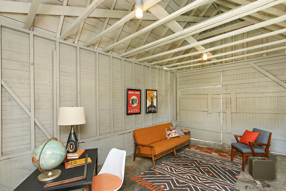 Man Cave in Converted Garage - Midcentury - Garage - Los ...