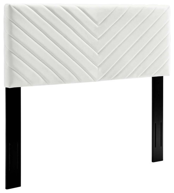 Modway Alyson Angular Velvet King/California King Headboard in White