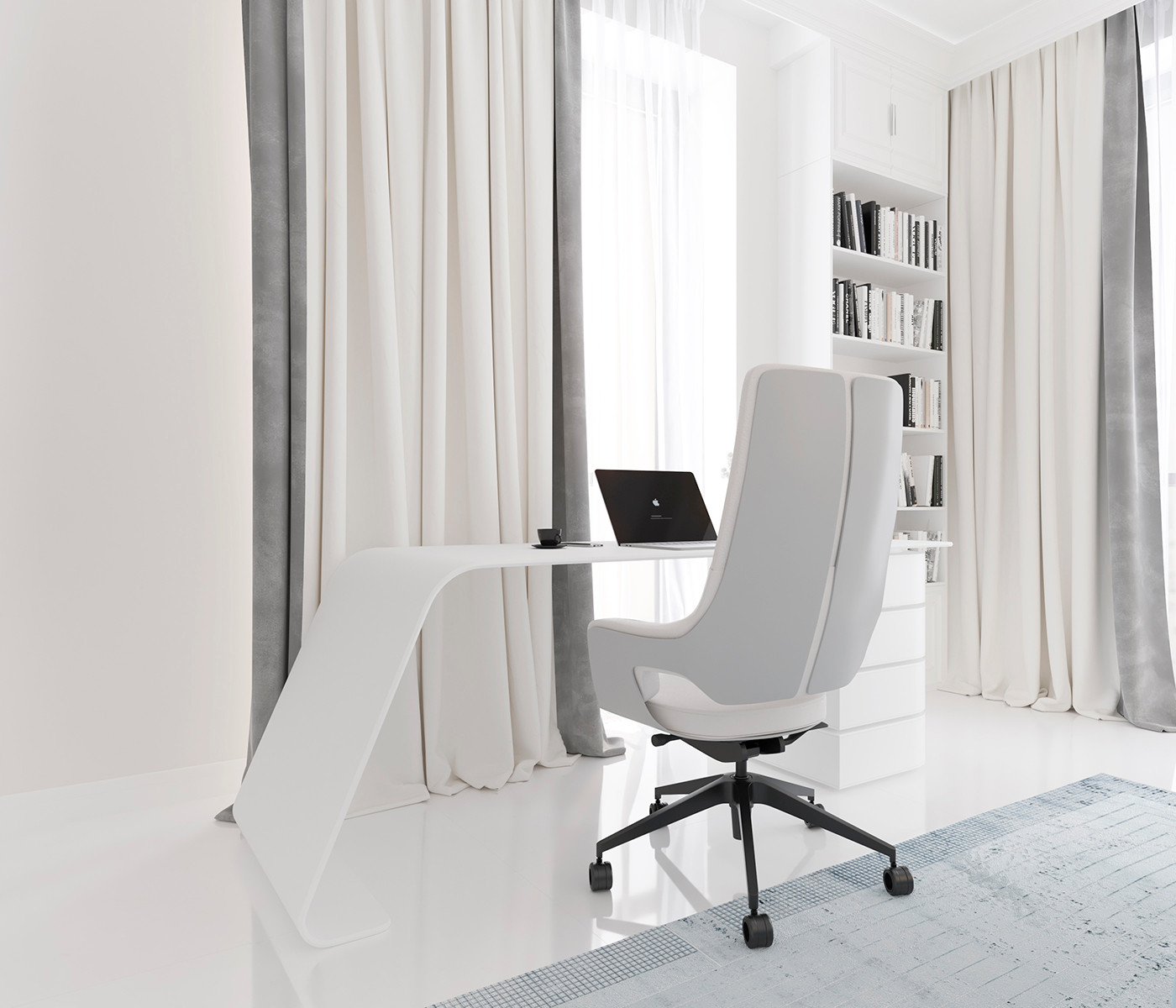 Роскошный белый интерьер в стиле ар-деко 105 кв.м. в ЖК ФИЛИ СИТИ