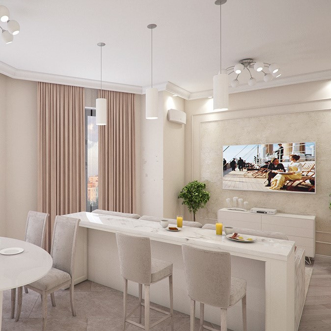 Дизайн-проект квартиры ЖК Царская площадь 100м2 (Классический стиль)