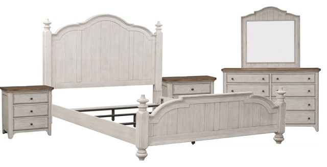 Liberty Farmhouse Reimagined 5 Piece Poster Bedroom Set Option 2 Queen