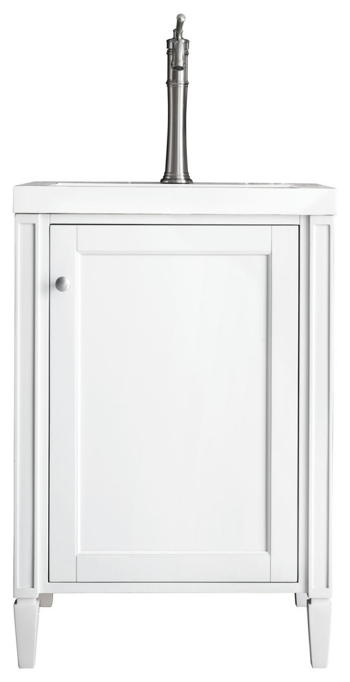 Britannia 24" Single Vanity Glossy White, White Glossy