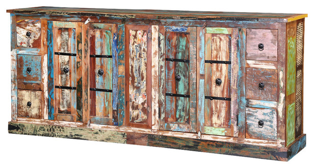 Engineered Wood Rustic Large Sideboard Birlea