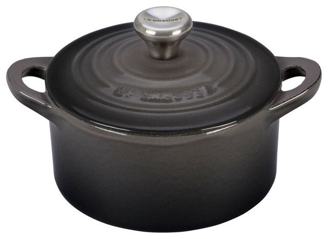 Le Creuset Oyster Cast Iron Mini Cocotte with Stainless Steel Knob, 1/3 Quart