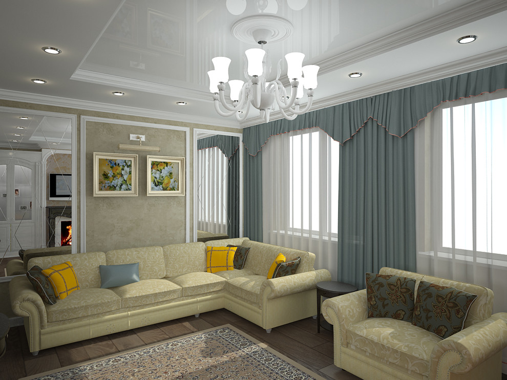 Гостиная с камином