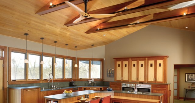 Haiku Caramel Bamboo Ceiling Fan In The Kitchen Klassisch