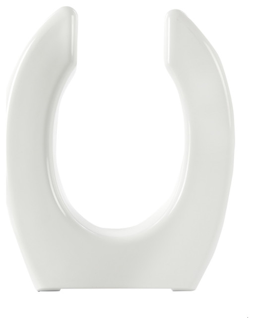 Open Front Toilet Seat Without Cover, White, Narrow Contemporary