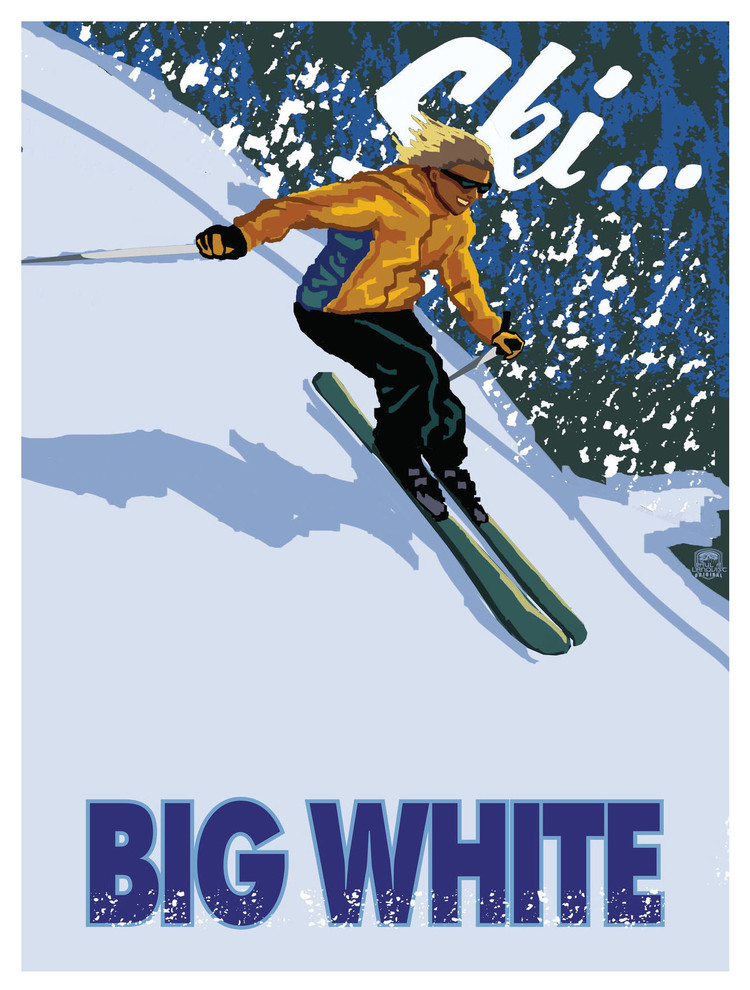 by Artist Paul A. Lanquist Big White Kelowna British Art Print, 9"x12