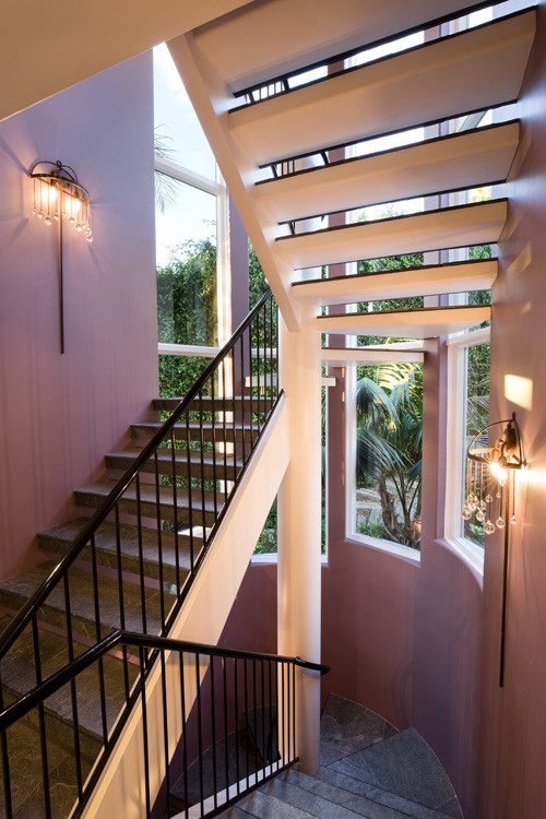 Photo of a contemporary staircase in Santa Barbara.