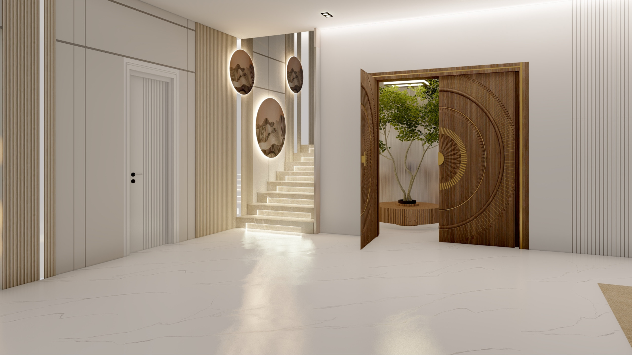 Contemporary Living Room with Soft Colours in Berkhamsted