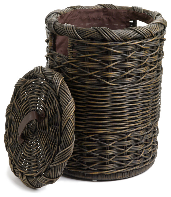 Small Round Wicker Hamper, Standard Hampers by The Basket Lady Houzz