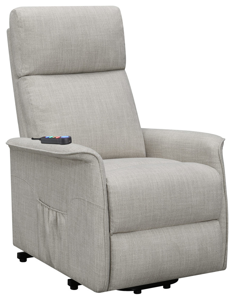 Power Lift Massage Chair with Storage Pocket, Beige
