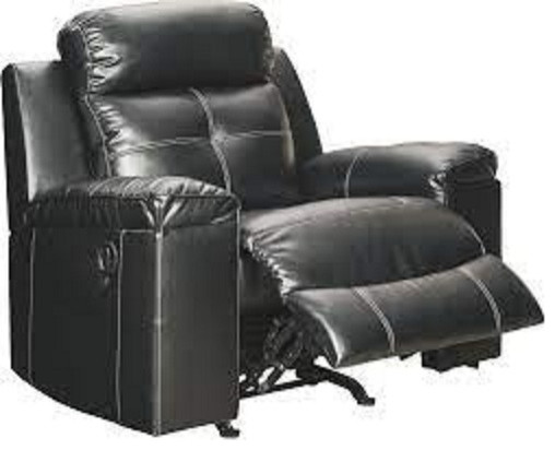 Mahon 3 Piece Led Reclining Living Room Set, Black Faux Leather