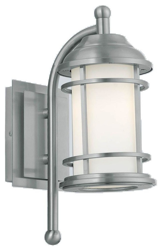 Eglo Wall Mounted Portici Wall-Mount 1-Light Outdoor Stainless Steel Lamp 20639A