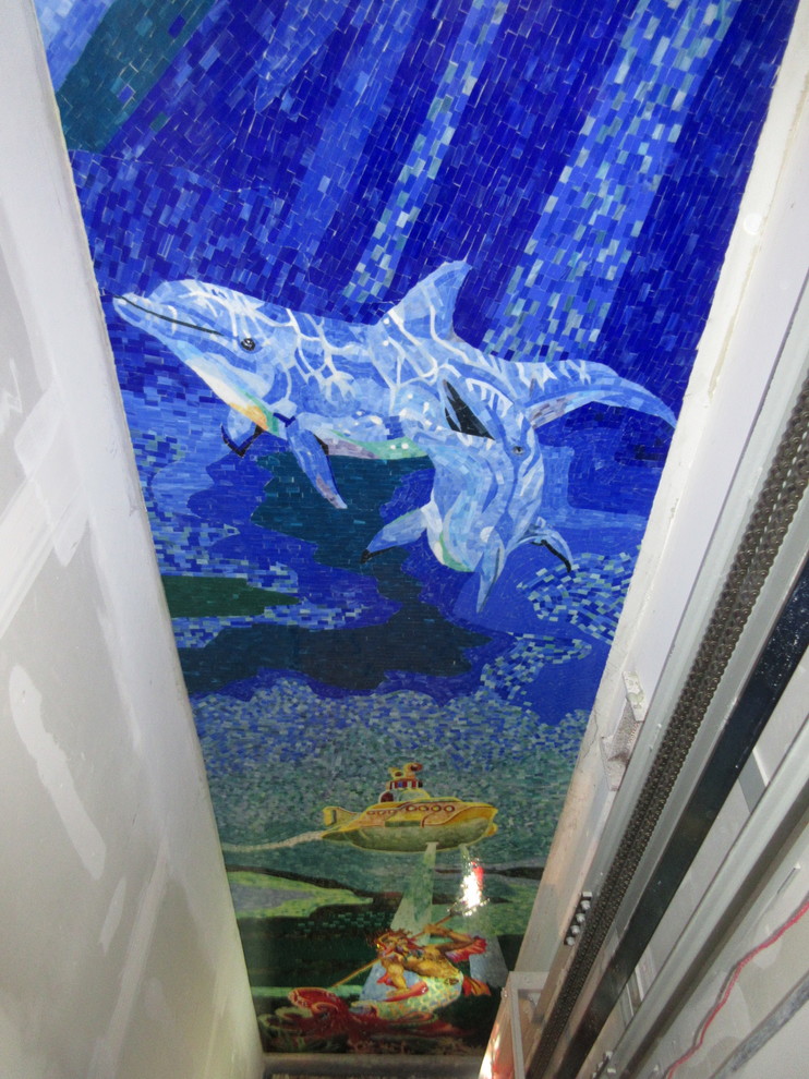 Neptune Rising Glass Mosaic