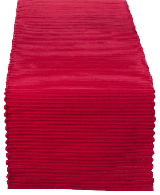 Classic Everyday Ribbed Cotton Table Runner Contemporary Table