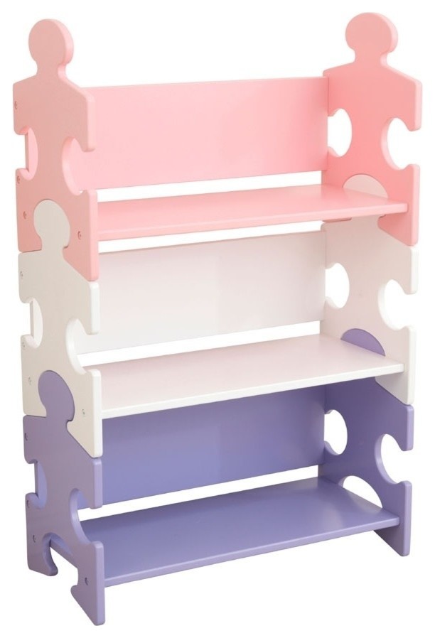 Puzzle Bookcase, Pastel Contemporary Kids Bookcases by The Mine
