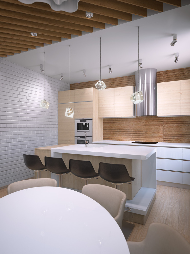 Дизайн гостиной-кухни в современном стиле