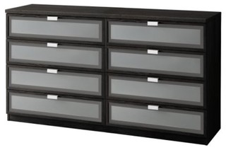 Hopen 8 Drawer Dresser Black Brown Frosted Gl Scandinavian Hopen 8 Drawer Dresser Black Brown Frosted Gl Scandinavian Dressers By Ikea