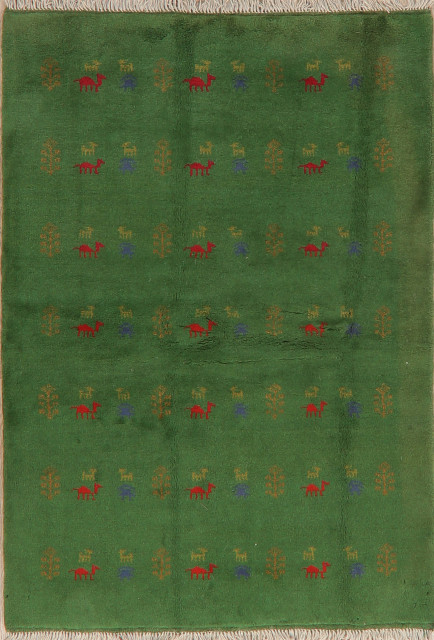 Tribal Gabbeh Persian Animal Design, 4 X 6 Wool Oriental Rugs