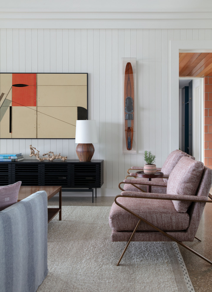 Martindale Water Ski Retreat - A fresh, modern take on a water ski retreat for an active family. Vaulted ceilings with crisp millwork details add layers to this custom home. Easy to care for materials and selections with art and elements to create a highly personalized home.