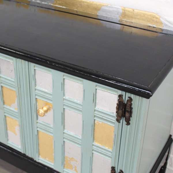 Jacobean Style Gold & Silver Leaf Sideboard Upcycled Traditional