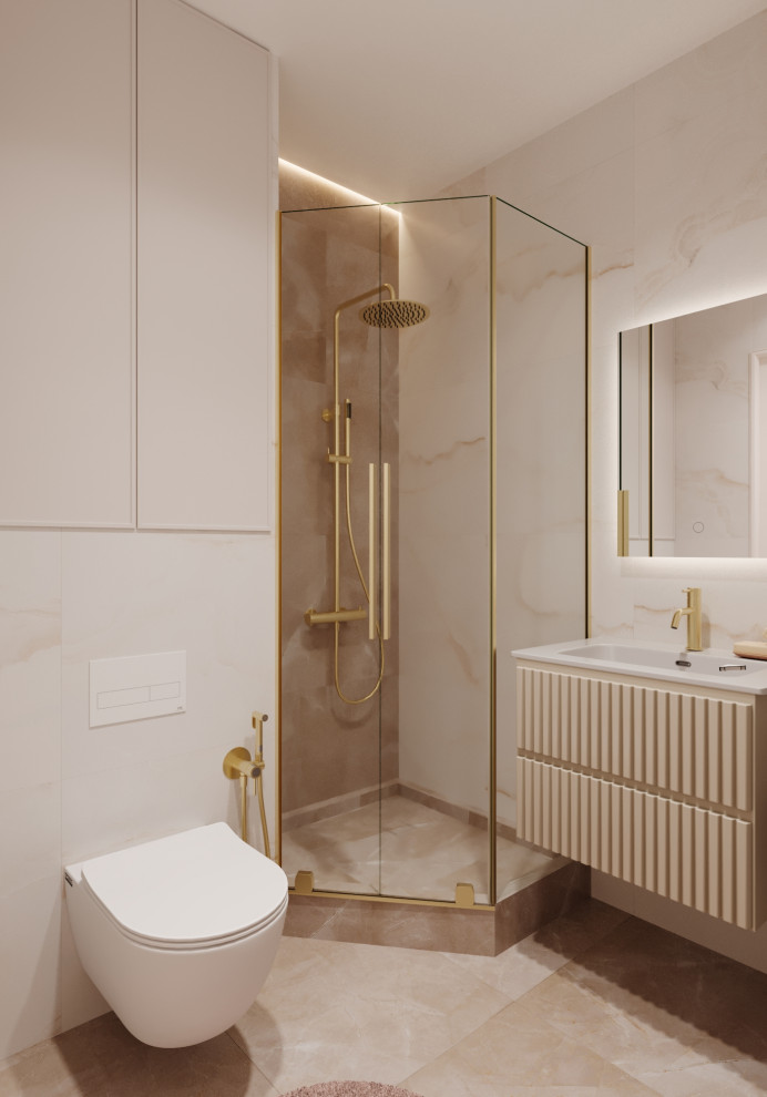 Дизайн проект 3х комнатной квартиры с большой кухней-гостиной