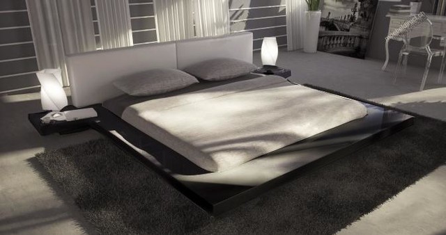Opal - Black Gloss Japanese Style Platform Bed - Contemporary - Bedroom -  Los Angeles - by EuroLux Furniture | Houzz AU