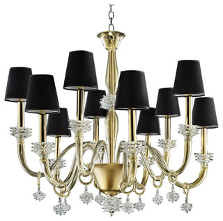 Black Glass Modern Murano Chandelier Black Lampshades Black Glass Modern Murano Chandelier Black Lampshades