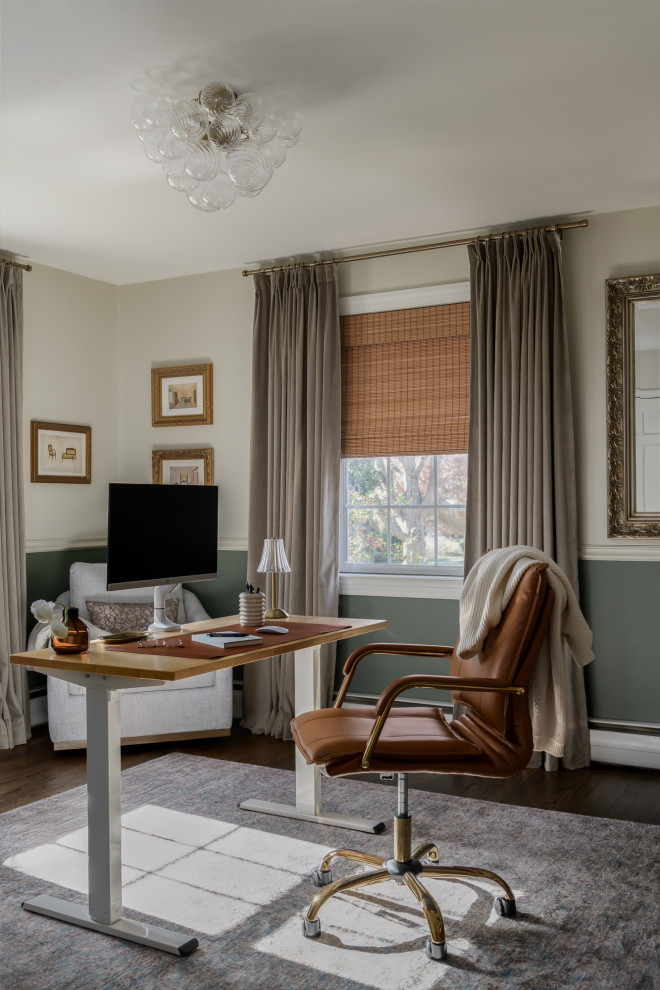 Example of a classic home office design in Philadelphia