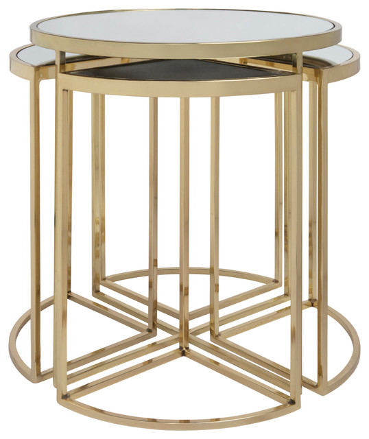 Gatsby 5 Piece Set Gold Nesting Tables Transitional Side Gatsby 5 Piece Set Gold Nesting Tables Transitional Side And End By Houzz