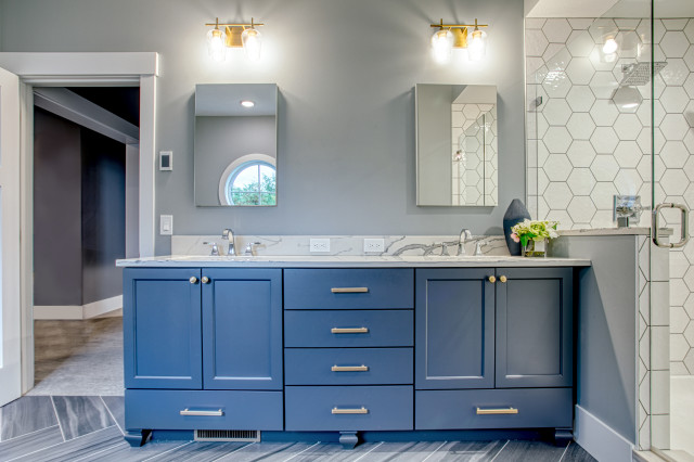 Classically Coastal Custom Home bathroom