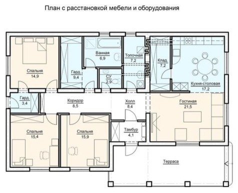 Проект дома №41-05 (S-площадь: 136,6 м.кв.)