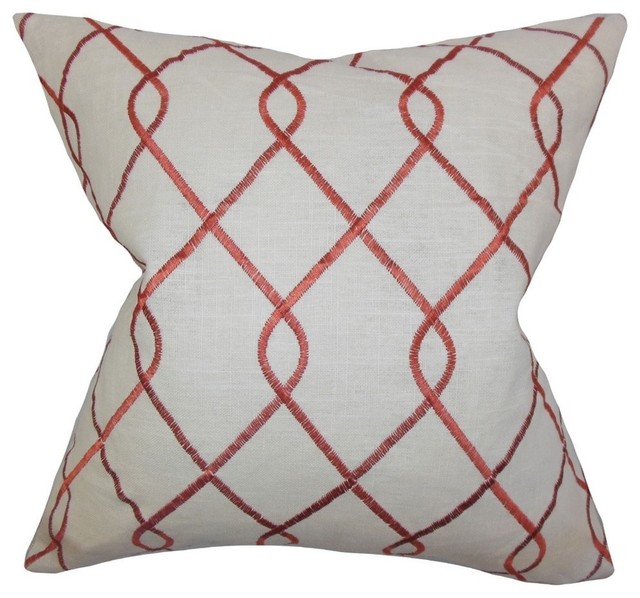Jolo Geometric Pillow Rosewood 20"x20"