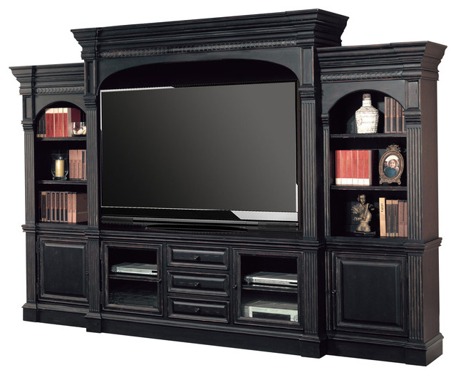 Venezia 77 Entertainment Center 5 Piece Wall Unit Black Traditional Centers And Tv Stands By Warehouse Direct Usa Houzz - Savannah 5 Piece Sliding X Barn Door Entertainment Wall Unit