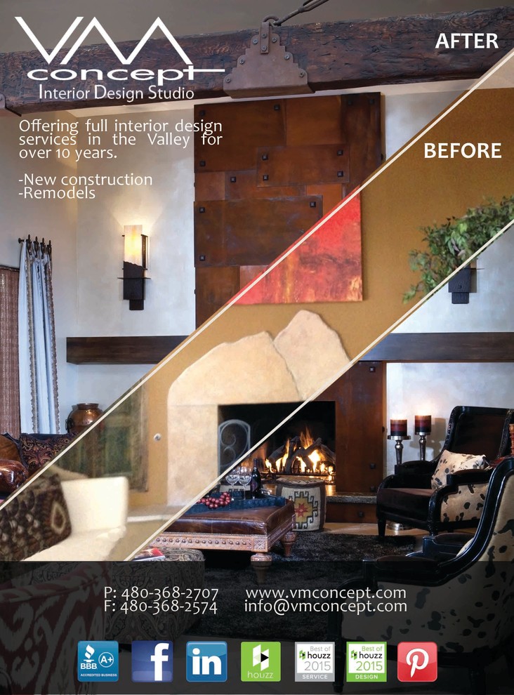 Inspiration for a rustic home design remodel in Phoenix