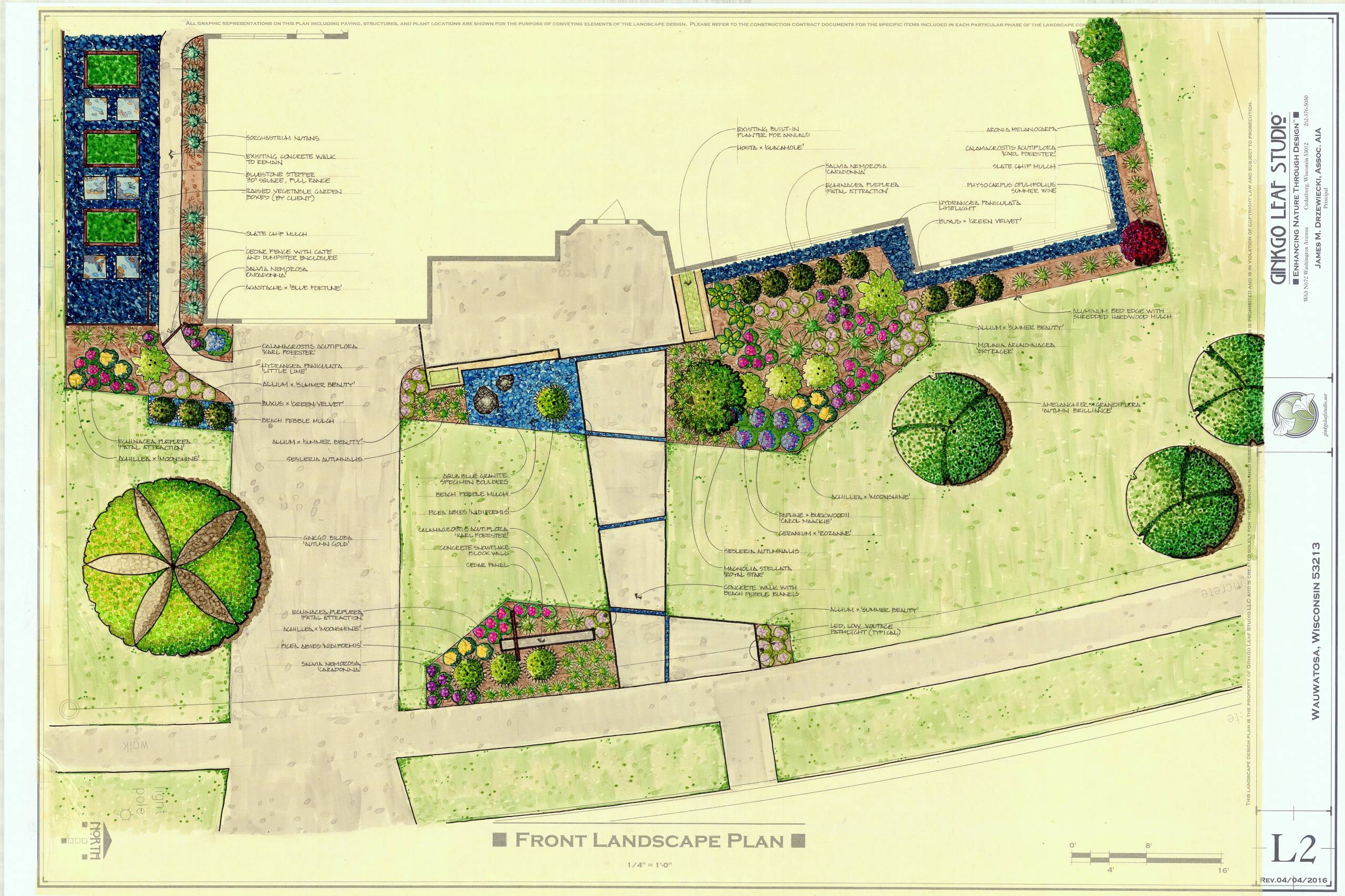 Mid century Front Landscape - Wauwatosa